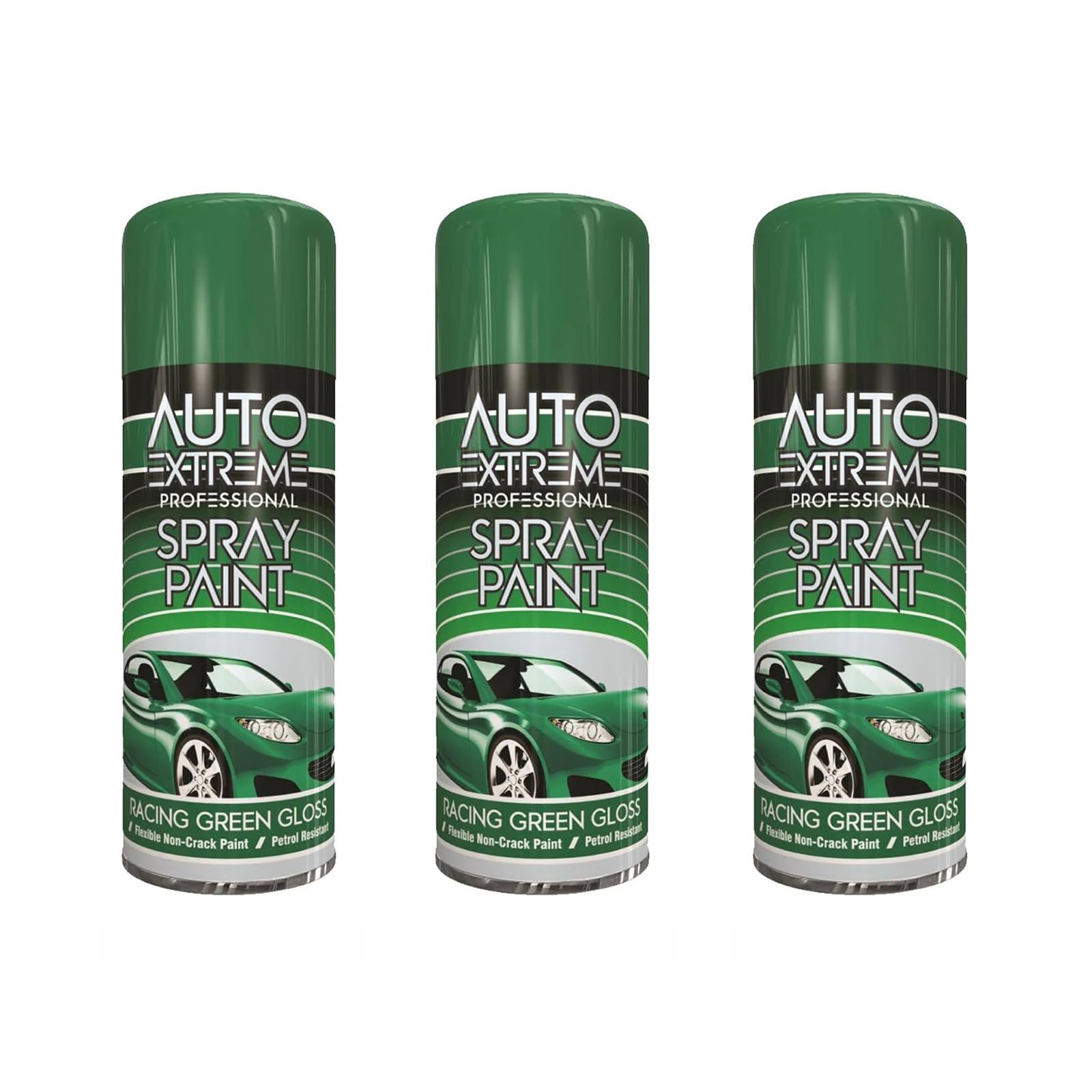 Ysamax 3Pcs Racing Green Spray Paint, Quick-Dry Formula, Durable And Resistant To Chipping, Fading, And Weathering, Professional-Looking Finish With Minimal Effort, 400Ml, (3Pcs)