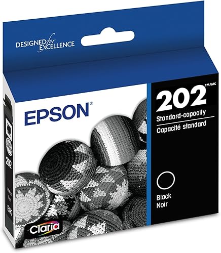 EPSON 202 Claria Ink Cartucho negro de capacidad estándar (T202120-S) funciona con WorkForce WF-2860, Expression XP-5100