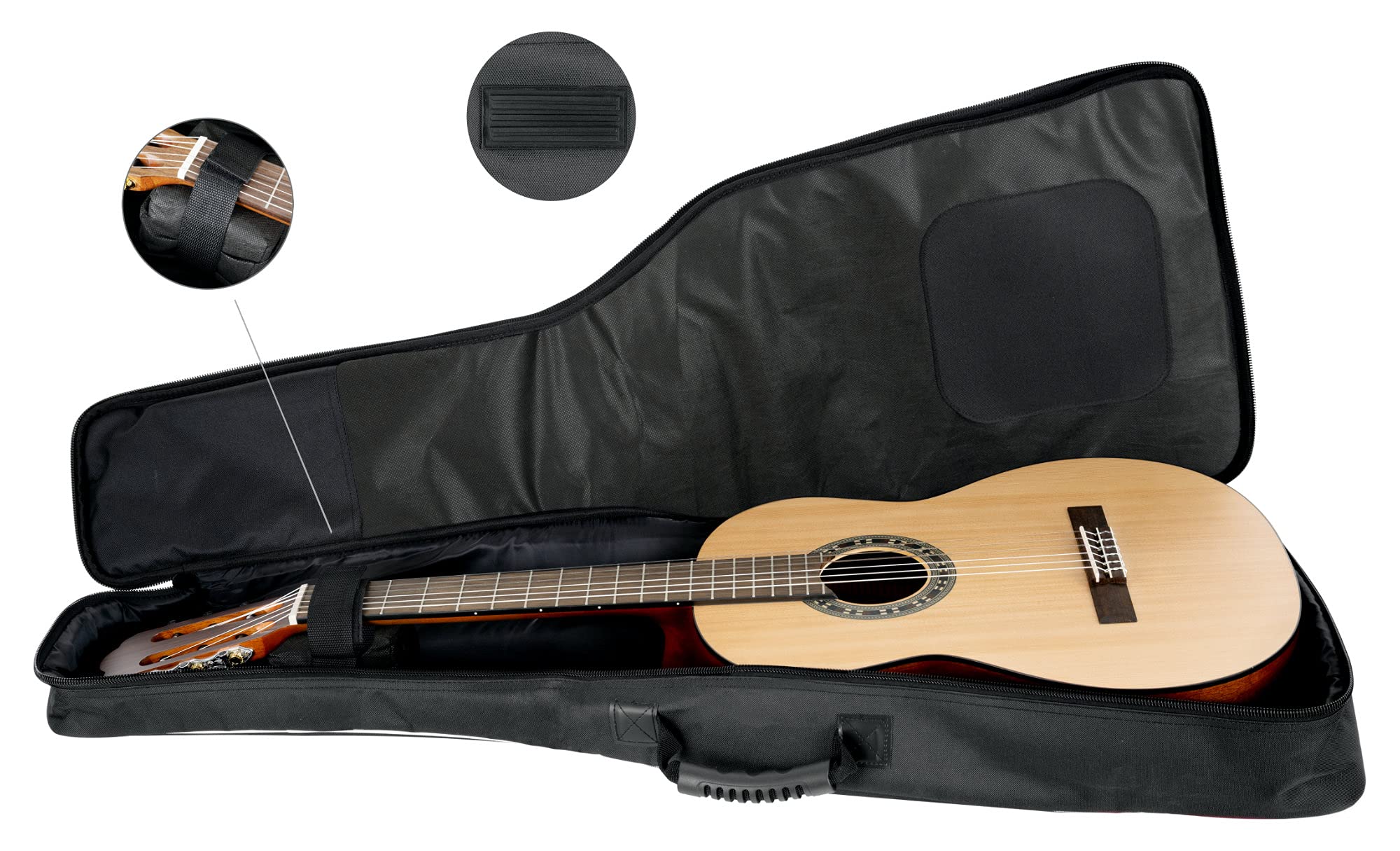 ROCKTILE Deluxe Custodia semirigida versione lusso per chitarra con tracolle – colore nero