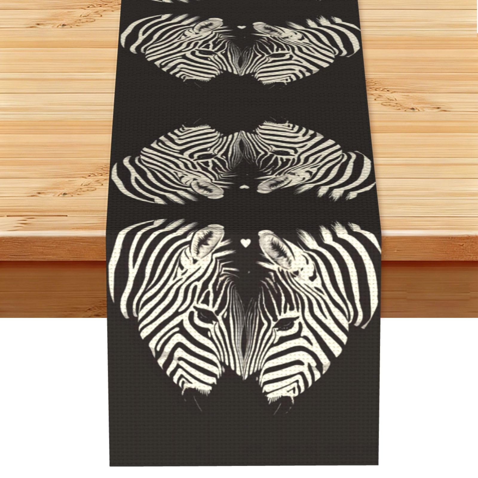 Love Zebra Linen Feel Table Runner Wedding Party Home Decoration