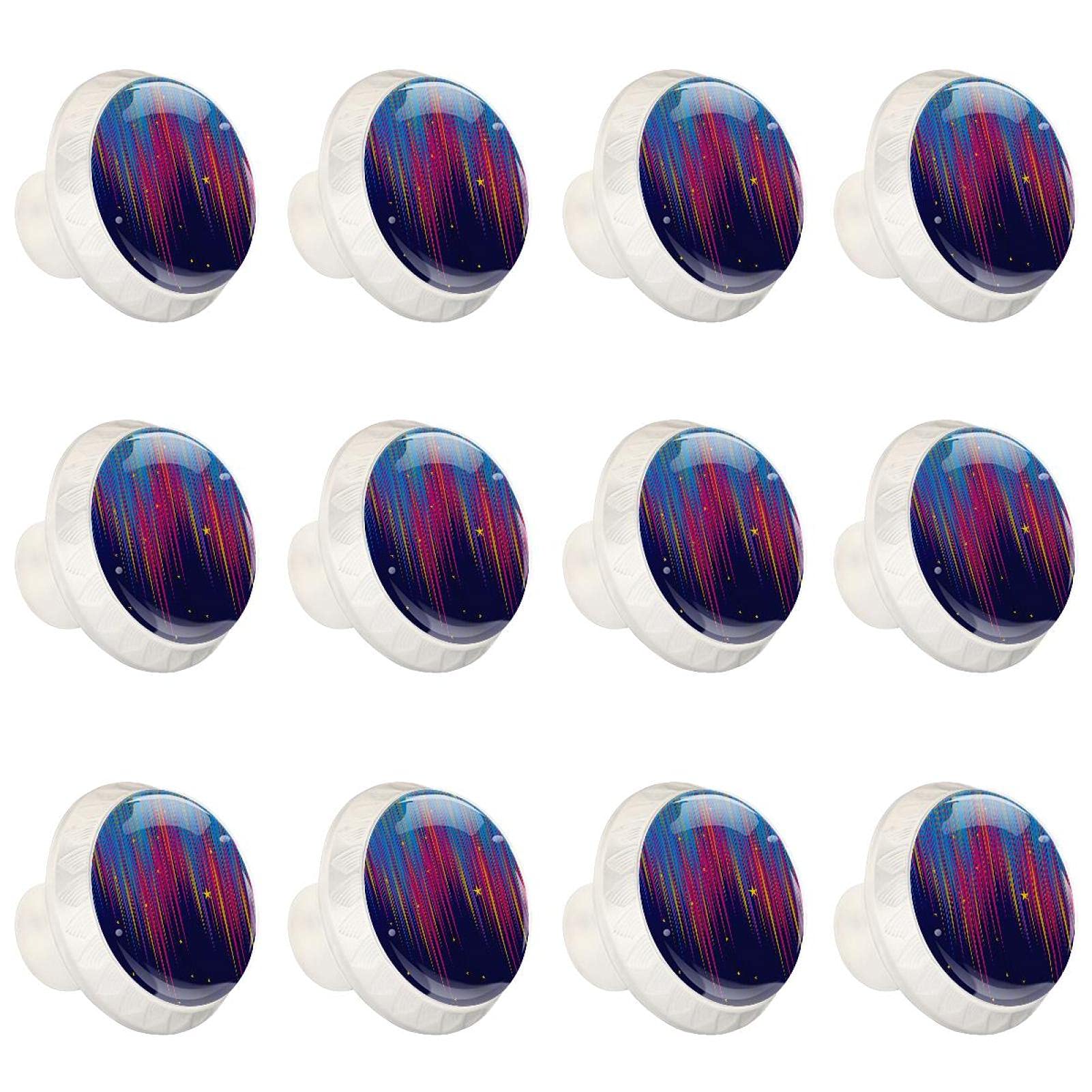 Boutons d'armoires de cuisine ronds aurore boréale lot de 12 poignées