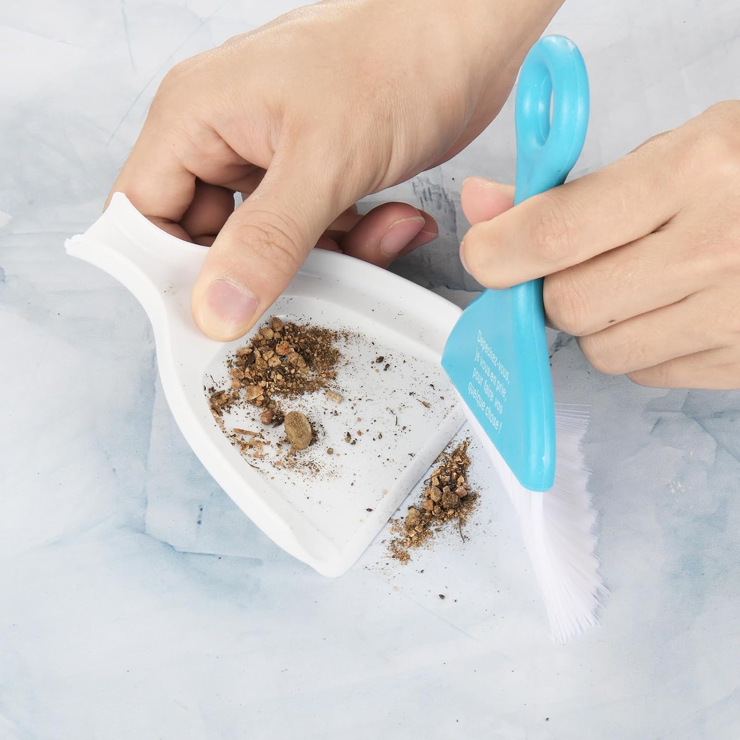 3 Pcs Mini Dustpan and Brush Set, Small Hand Broom and Dust Pan Set, Portable Cleaning Tool for Desktop, Keyboard, Sofa, Car, Kitchen, 3 Colors