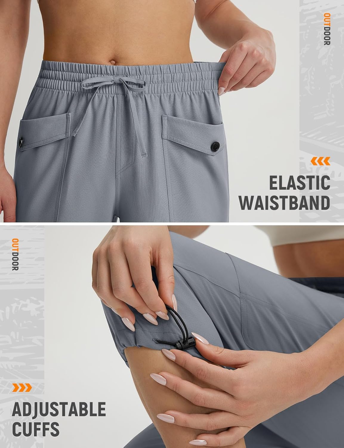 baleaf Women's 19'' Capri Pants with 7 Pockets Lightweight Quick Dry Water Resistant Hiking Travel Summer Pants for Outdoor - Image 4