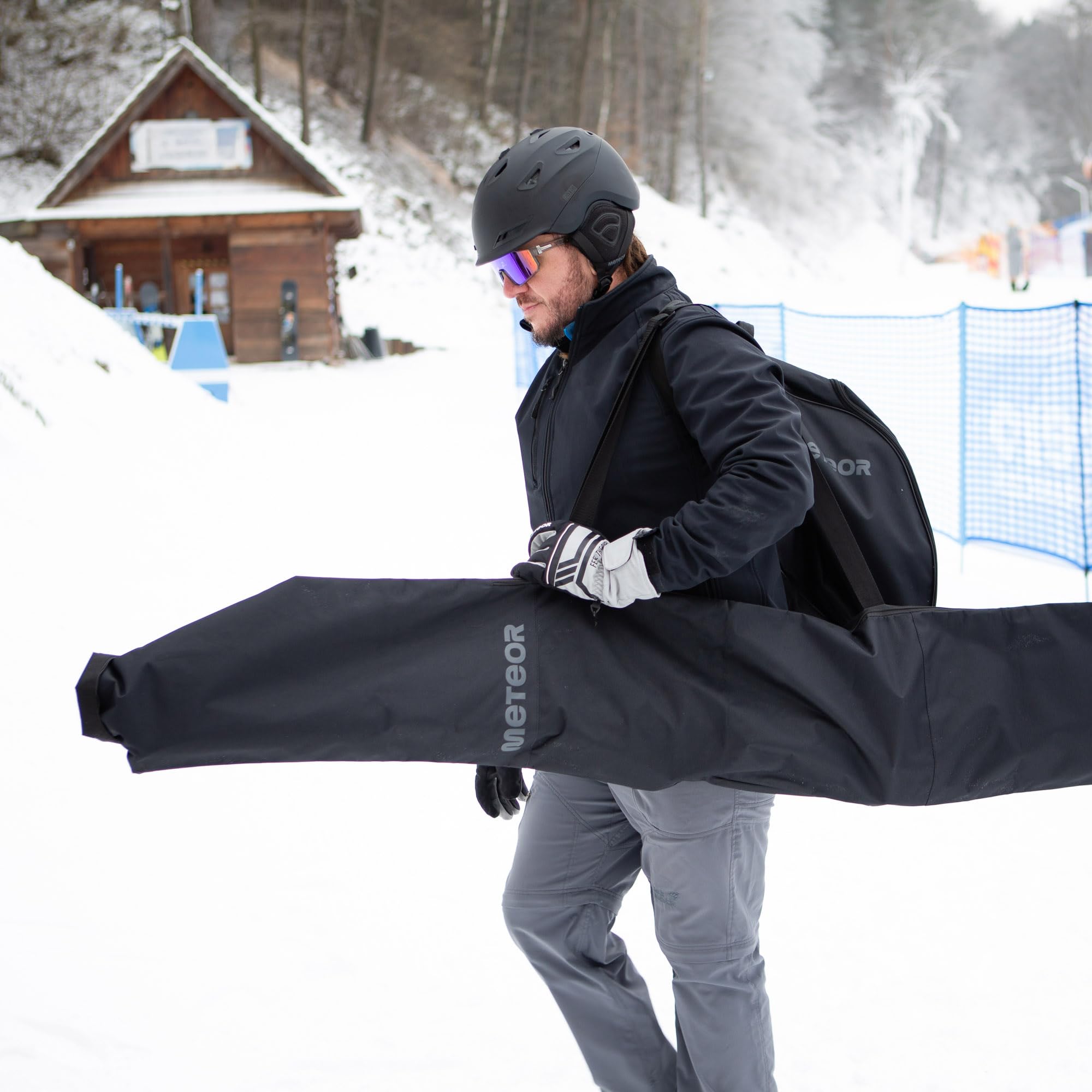 Meteor Sac à Chaussures de Ski Compact pour Chaussures de Ski et Gants - Sac à Chaussures de Ski imperméable idéal pour Les Vacances de Ski et Les Sports d'hiver - Léger et Durable - Idéal pour Les