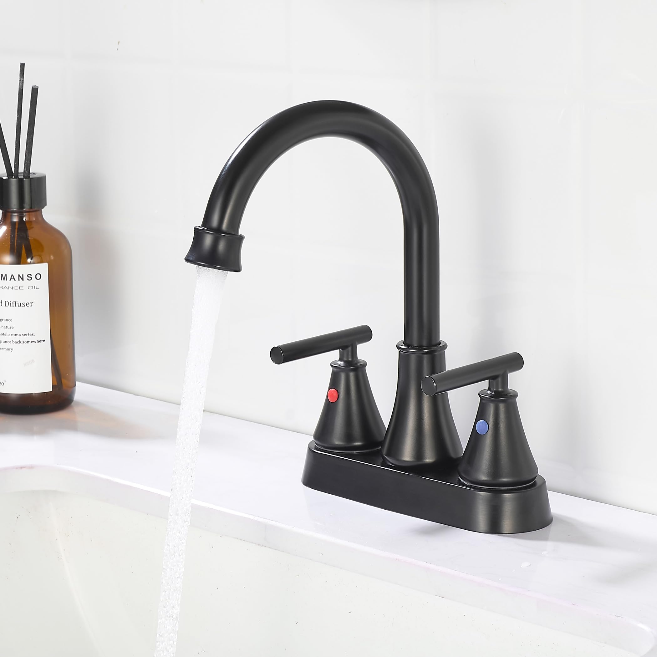 Badezimmer-Waschbeckenarmatur Gebürstetes Nickel – Mit 2 Griffen, Pop-Up-Ablauf Und Schläuchen