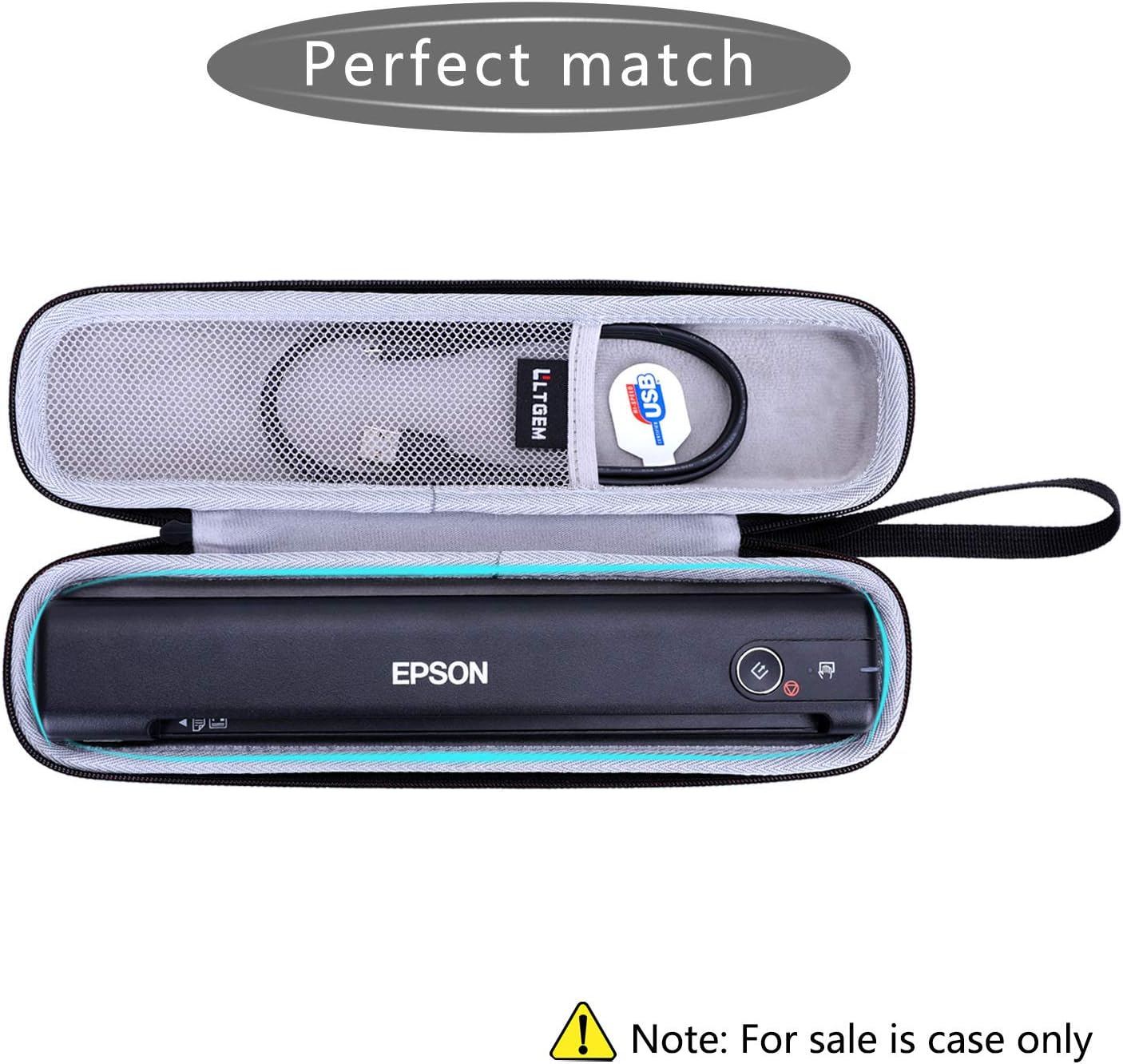 LTGEM Hard Case for Epson Workforce ES-50/55R/60W/65WR & DS-30/70/80 & Epson RapidReceipt RR-60/70W Portable Document Scanner