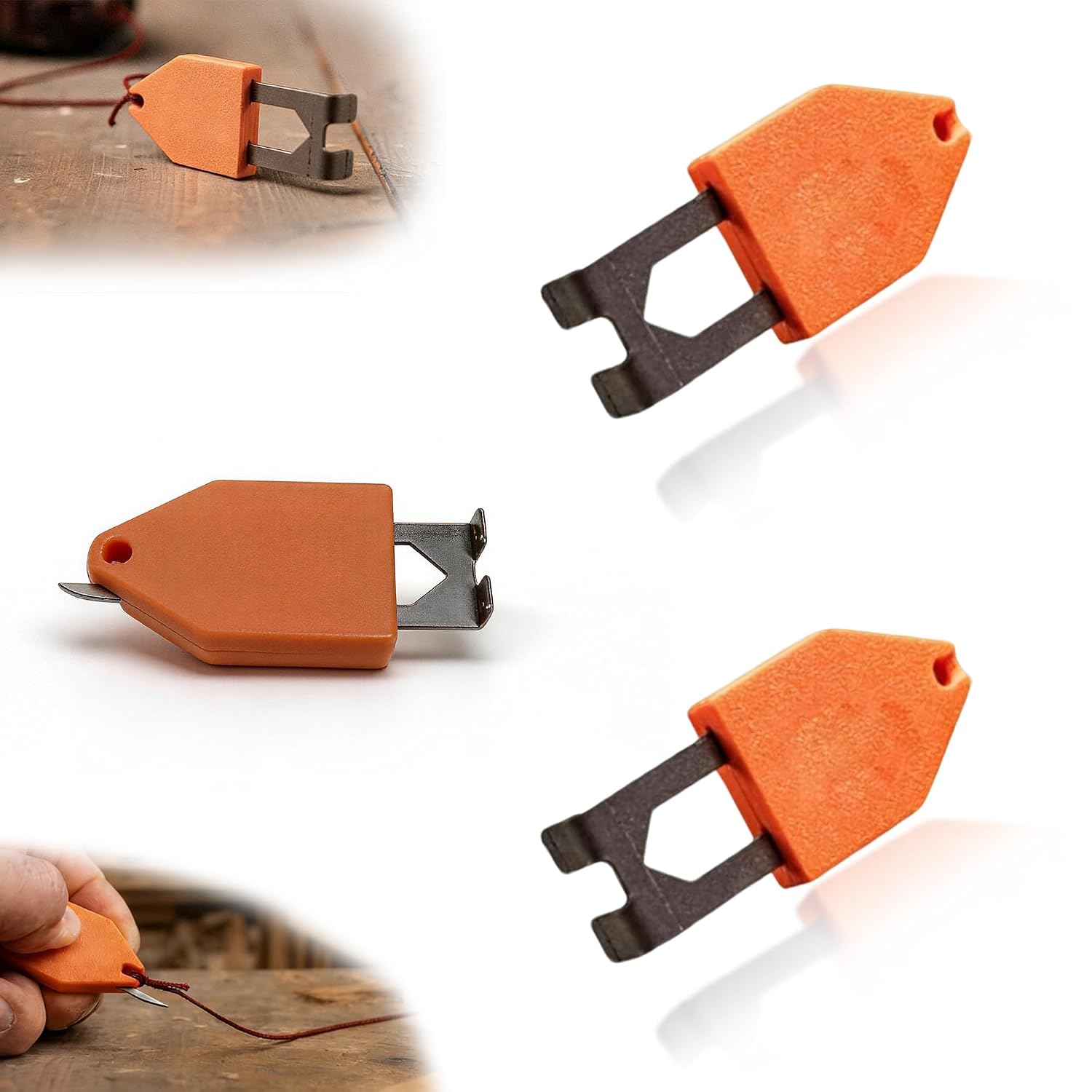 Rope Anchor Hook for Chalk Line One Handed Portable Layout Tool for Solo Construction, Spring Loaded Instant Fixing End Hook, No-Nail Chalk Line Clip for Framing, Carpentry & Flooring (2)