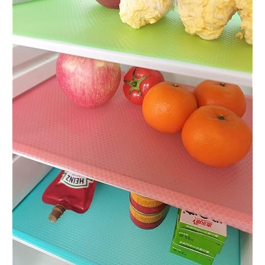 6 Pcs Refrigerator/Shelf Liner Refrigerator mats Cabinet Liner Shelf Liners for Kitchen cabinets Refrigerator Shelf Liners for Glass Shelves Plastic Shelf/Drawer Liner