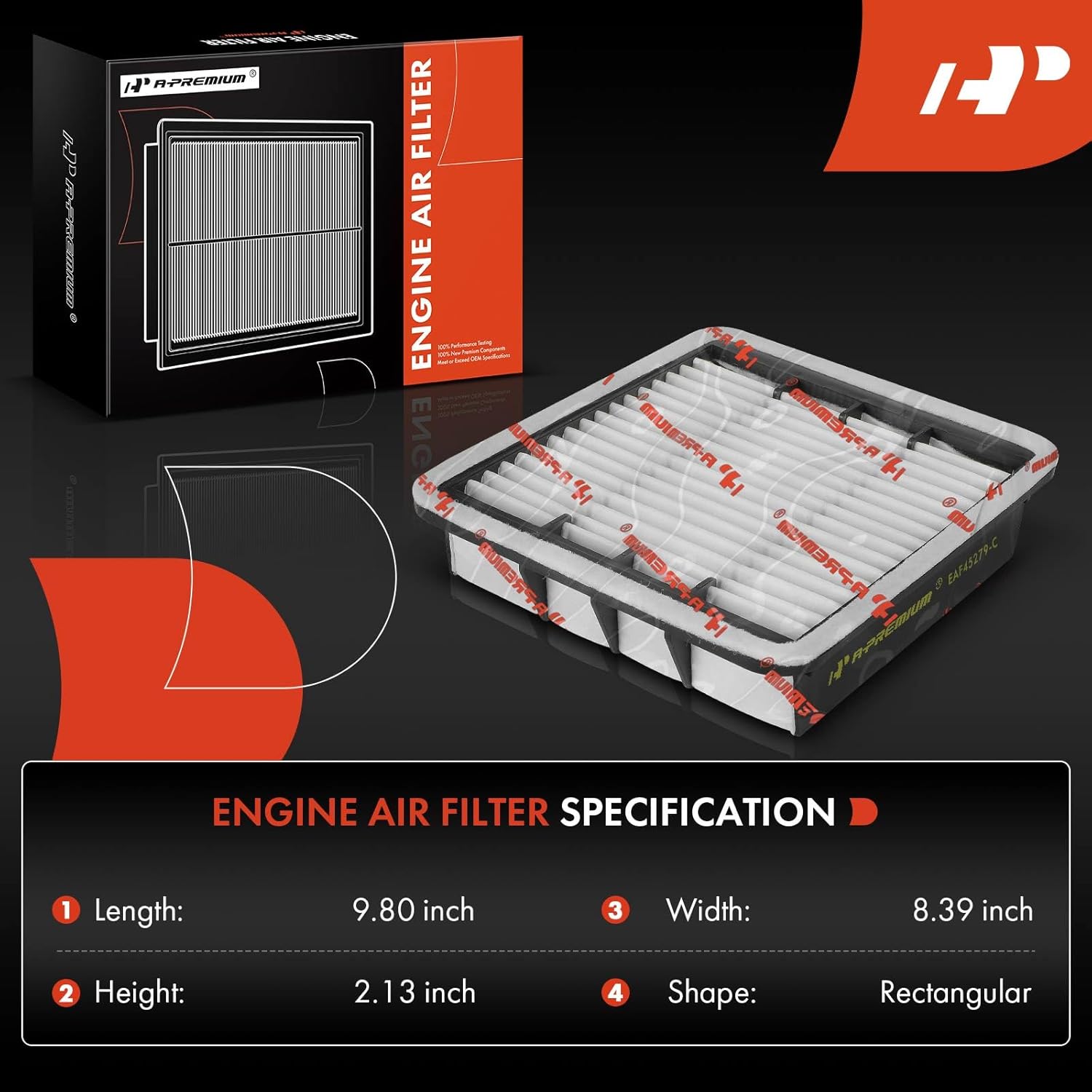 A-Premium 2-PC Engine Air Filter Compatible with Lexus GS400 1998-2000, LS430 2001-2006, Replace# 1780150030, CA8612
