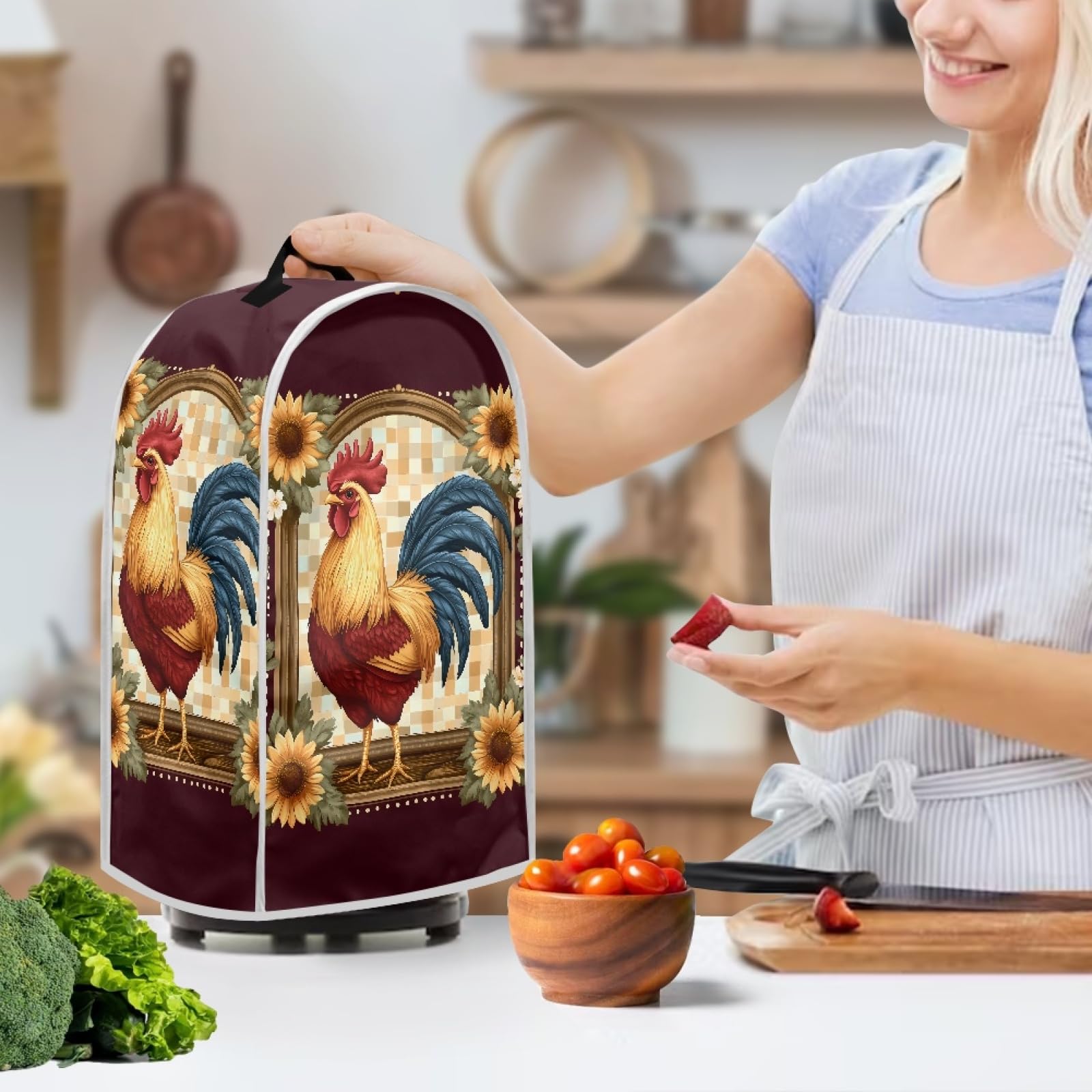 Psesaysky Sunflower Rooster Blender Cover Fingerprint-Proof Dust-Proof Protection For Appliances Kitchen Appliance Case Fit For Most Standard Blenders Waterproof Fabric on Fridge.com - View 4