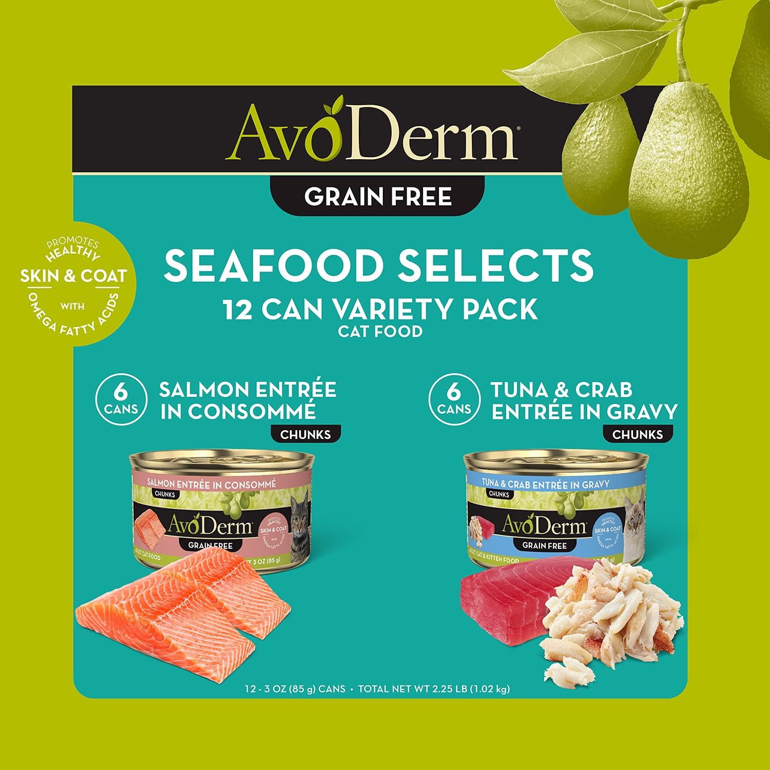 AvoDerm Grain Free Seafood Selects 3oz Wet Cat Food Variety Pack 12ct. (100543741)