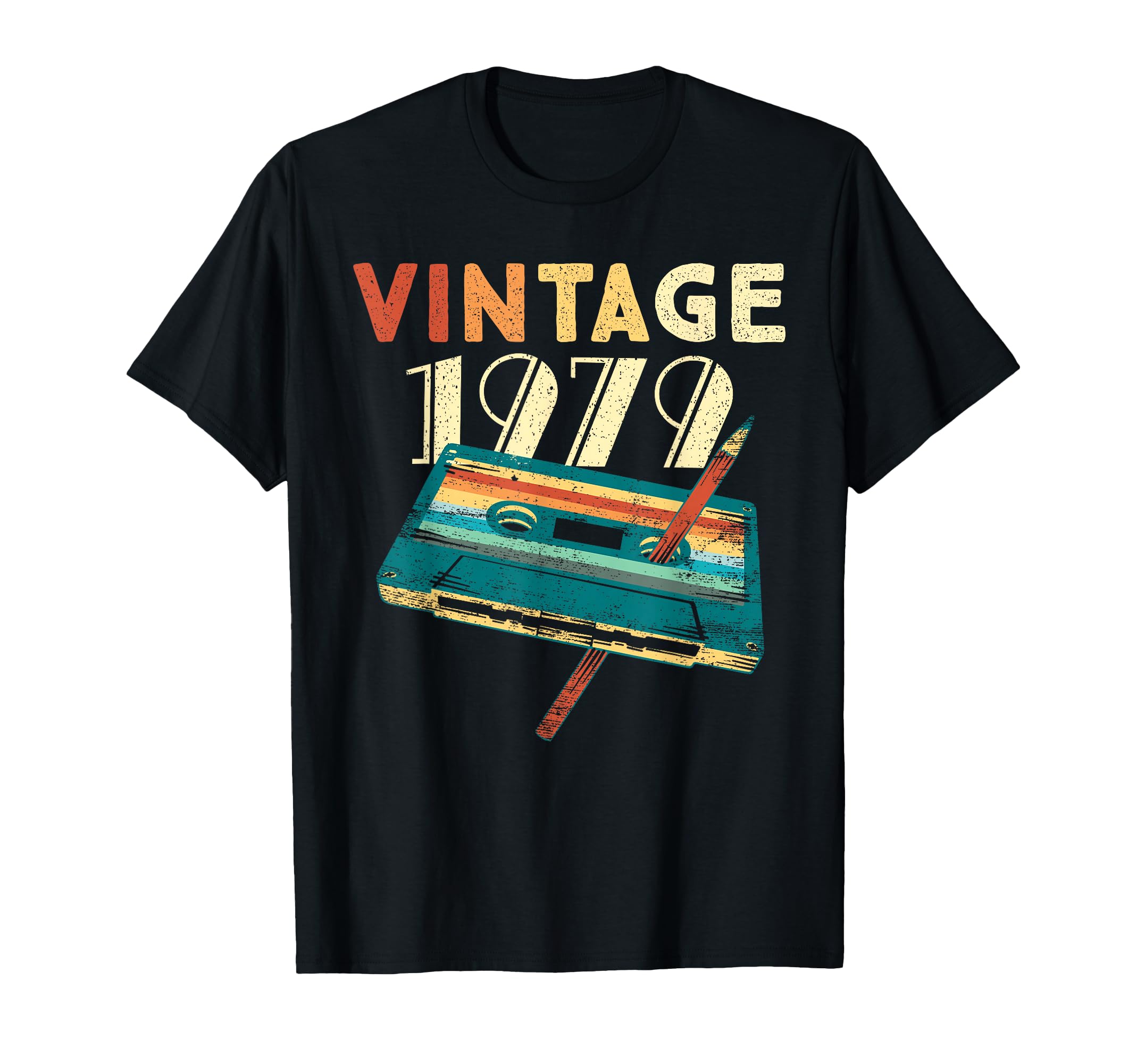 Vintage 1979 Music Cassette 47th Birthday Gifts 47 Years Old T-Shirt