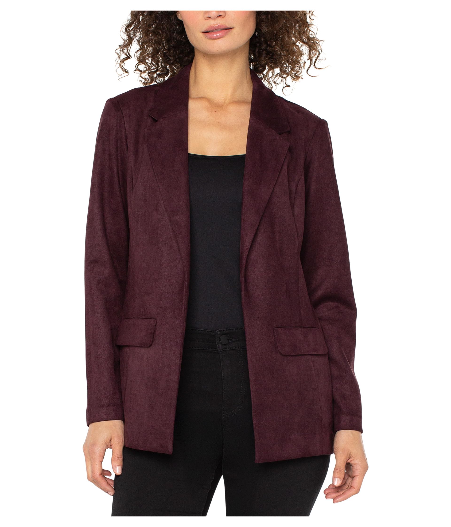 Liverpool Womens Sueded Scuba Knit Boyfriend Blazer