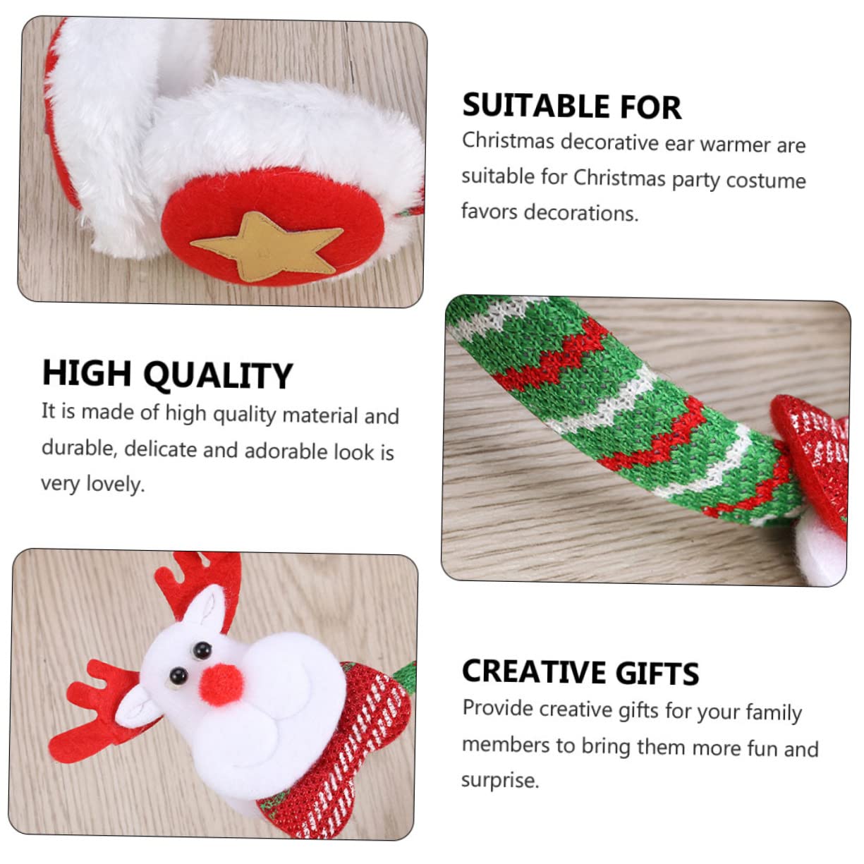 FOMIYES Earmuffs for Girls Winter Headband Ear Warmers Christmas Decorative Headband Fleece Ear Muffs