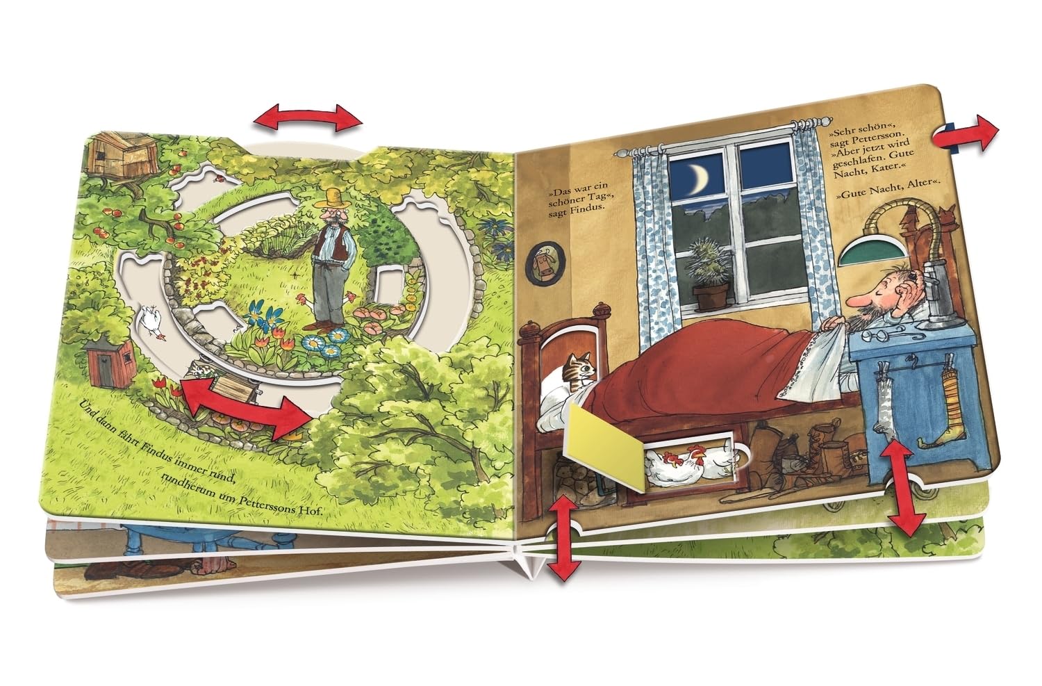 Pettersson und Findus bauen ein Auto: Pappbilderbuch ab 2 Jahren mit vielen Klappen, Schiebern & Drehrädern