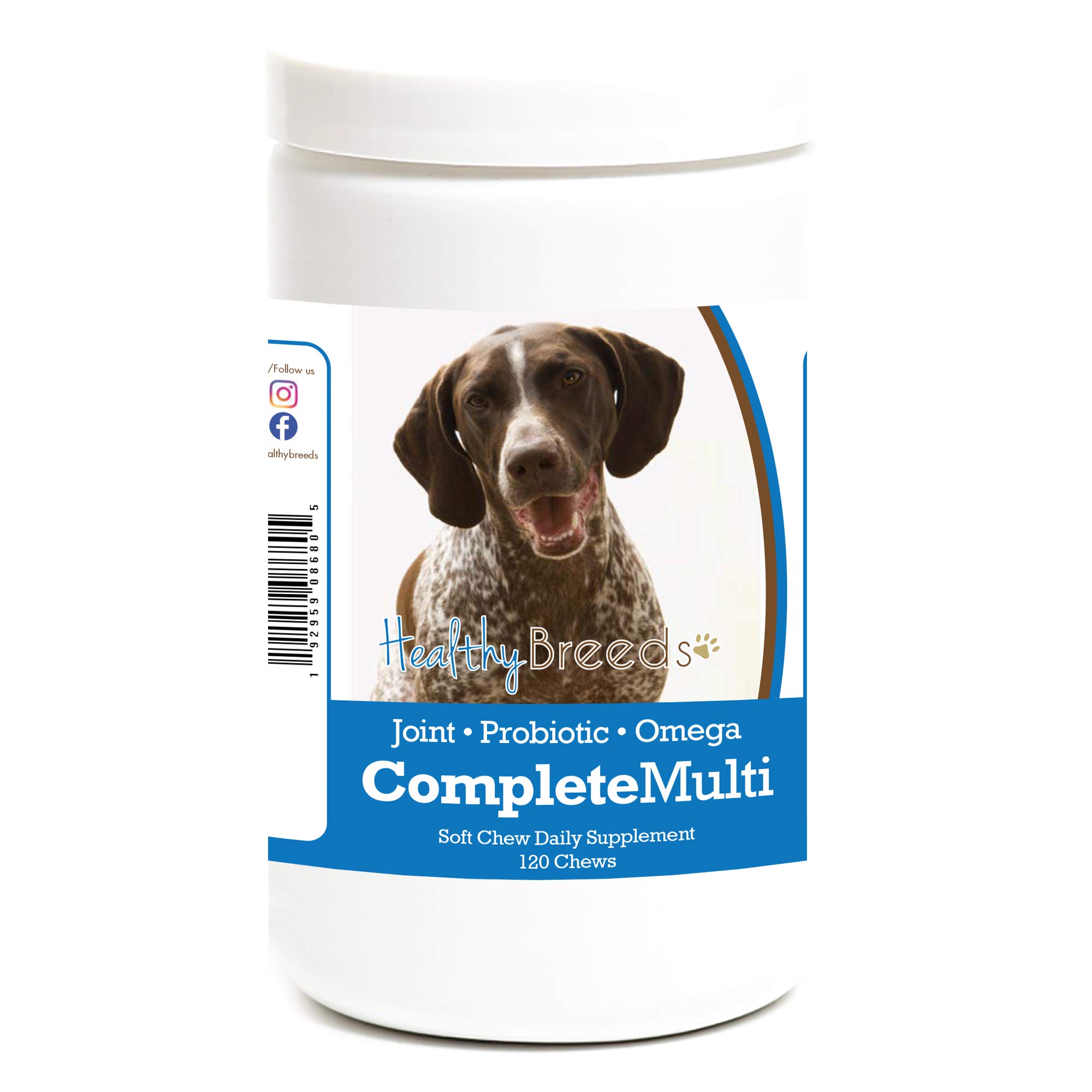 Healthy Breeds German Shorthaired Pointer Multivitamin Soft Chew 120 Count for Dogs