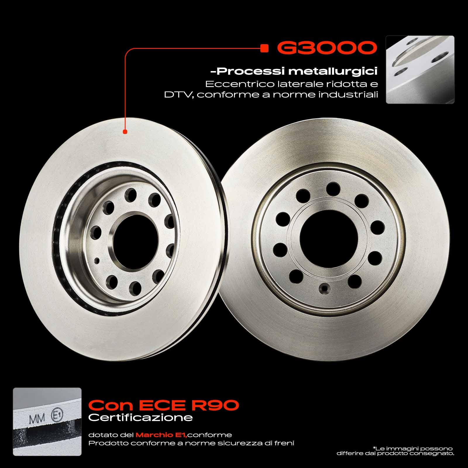 Frankberg Set di dischi freno incl. 2x Dischi Freno Anteriore Ventilato Diametro 280mm Compatibile con A3 8P1 Leon 1P1 A3 Sportback 8PA Golf Plus 521 5M1 Replace# 5C0615301,1K0615301AC