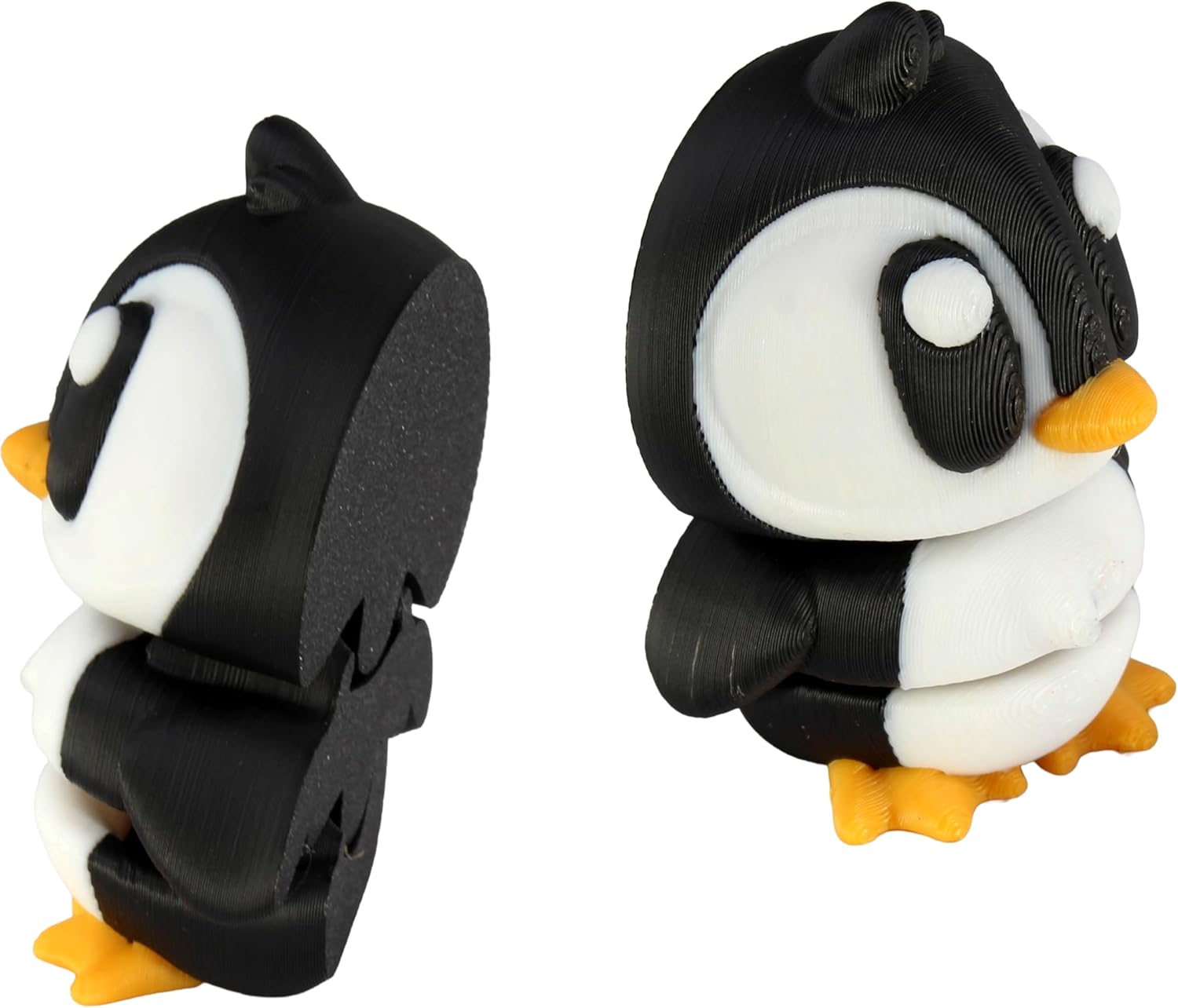 PowerTRC 3D Printed Articulated Penguin Fidget Toy 3 Pack – Flexible Cute Animal Desk Decor, Adult Fidget Collectible – 3D Printed in USA