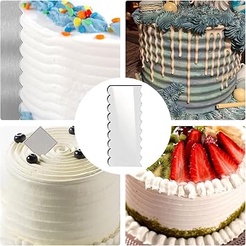 Double-Sided Cake Smoother & Scraper for Professional Baking, Stainless Steel Leveler for Cream, Mousse, and Gummy Cakes