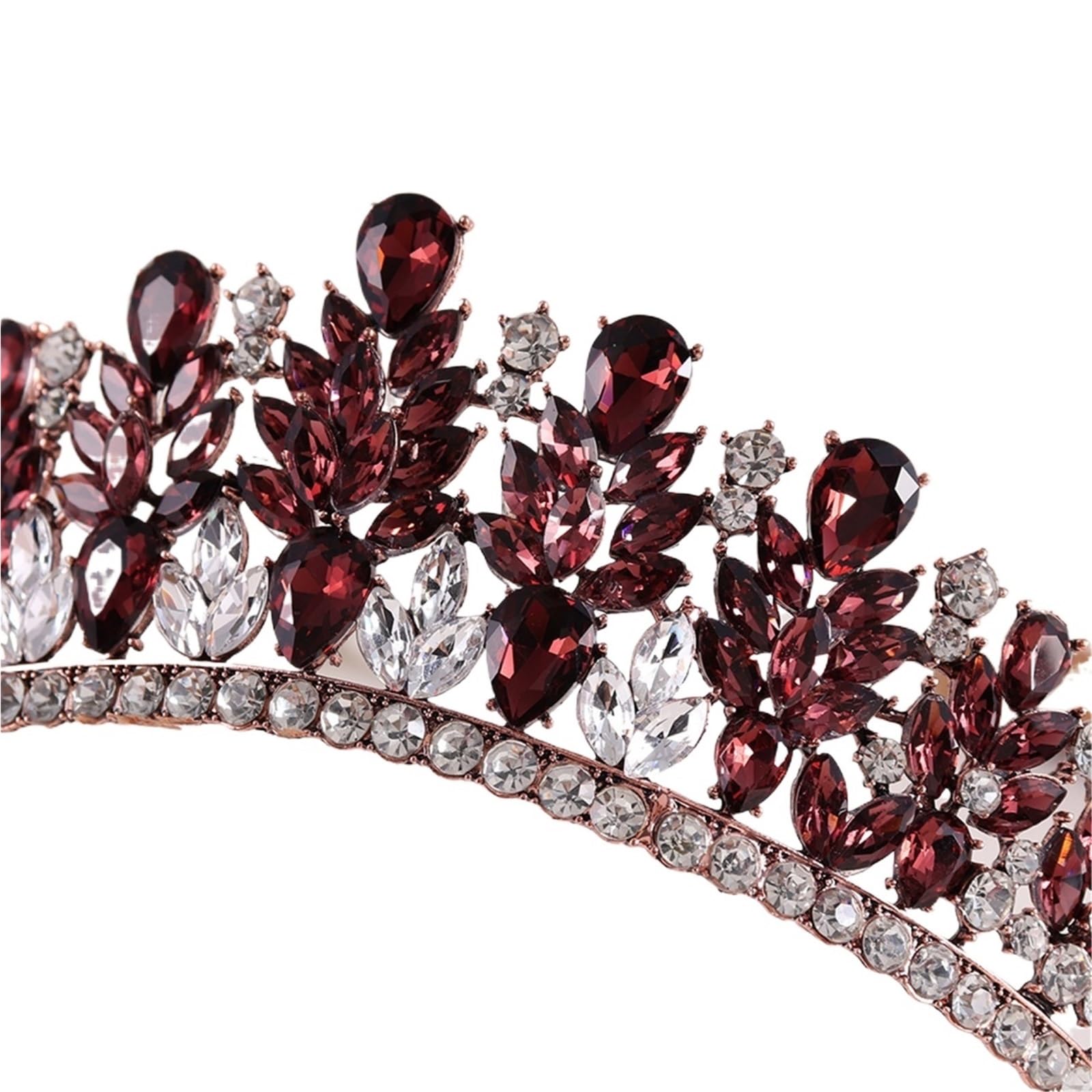 Diademi con foglie di diadema cristallo rosso vino foresta retrò