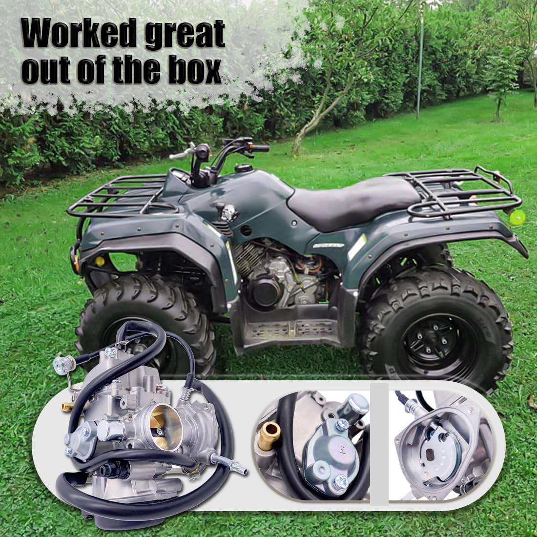 YFM400 Carburetor Fits For Yamaha Grizzly 450 Carb YFM450 YFM 450 Big Bear 400 2X4 4X4 YFM400 with Fuel Tank Switch Valve Petcock