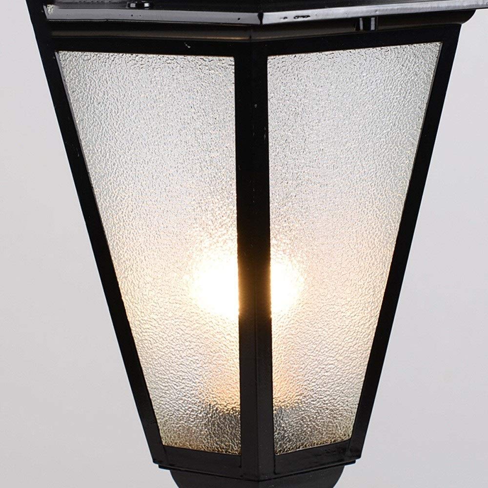 Lampy słupkowe Zewnętrzna europejska odporna na deszcz aluminiowa lampa kolumnowa Antyczna wodoodporna IP56 Słupek Lampa słupkowa LED Zewnętrzny ganek,Czarny