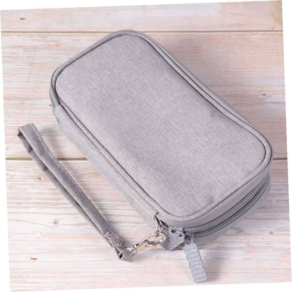 Gadpiparty 3piezas Bolsa Organizadora De Cables para Cargador De Datos Estuche De Viaje Doble Capa y Antichoque Accesorio Electrónico Compacto Gris