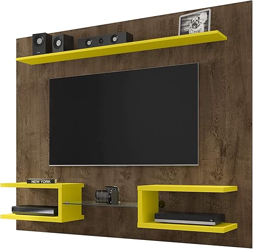 Miniatura 48 de Manhattan Comfort Plaza - Centro de entretenimiento flotante para sala de estar, soporte de TV montado en la pared con estantes de exhibición