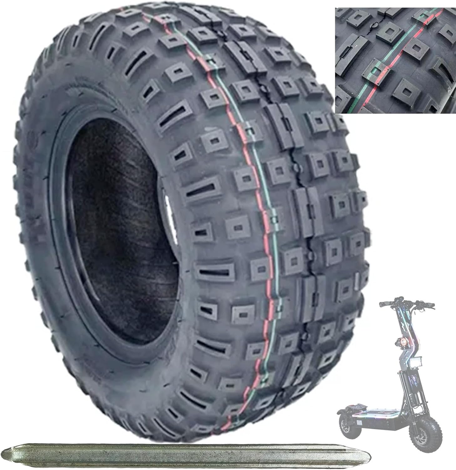 14 Inch Electric Scooter Tire 14x5.0-6.5 Off Road Fat,130/70-6.5 Tubeless Antiskid Off Road Tire Anti-Skid Replacement Tire For E-Scooter, Atv, Go Kart Compatible with Toursor Scooter