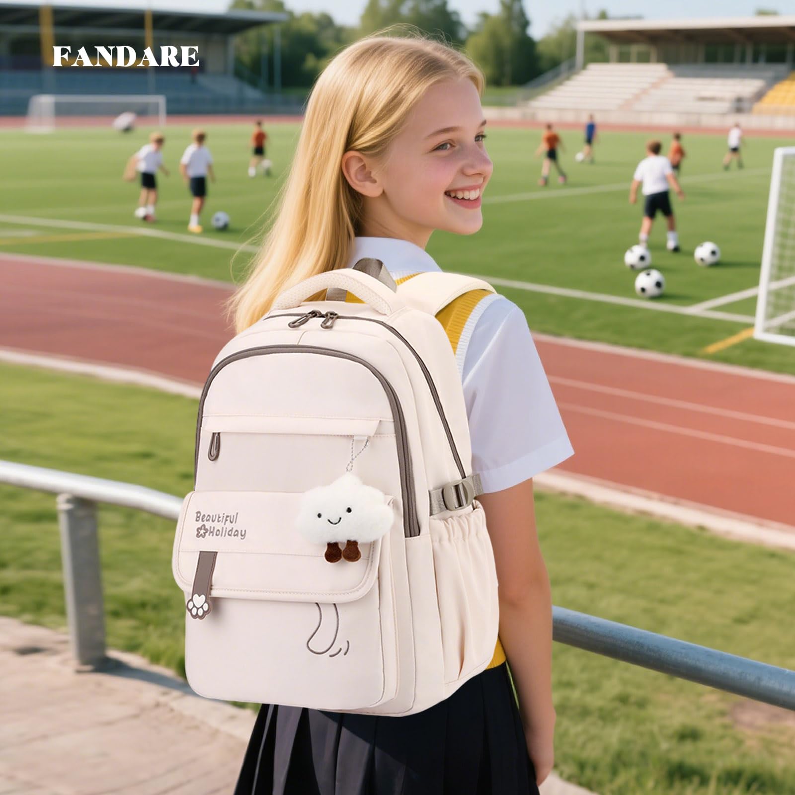 FANDARE Młodzieżowe plecaki szkolne, damskie plecaki na co dzień, dla dziewcząt, studentów, mężczyzn, lekki plecak na co dzień, do pracy, na podróż, weekendowy tornister