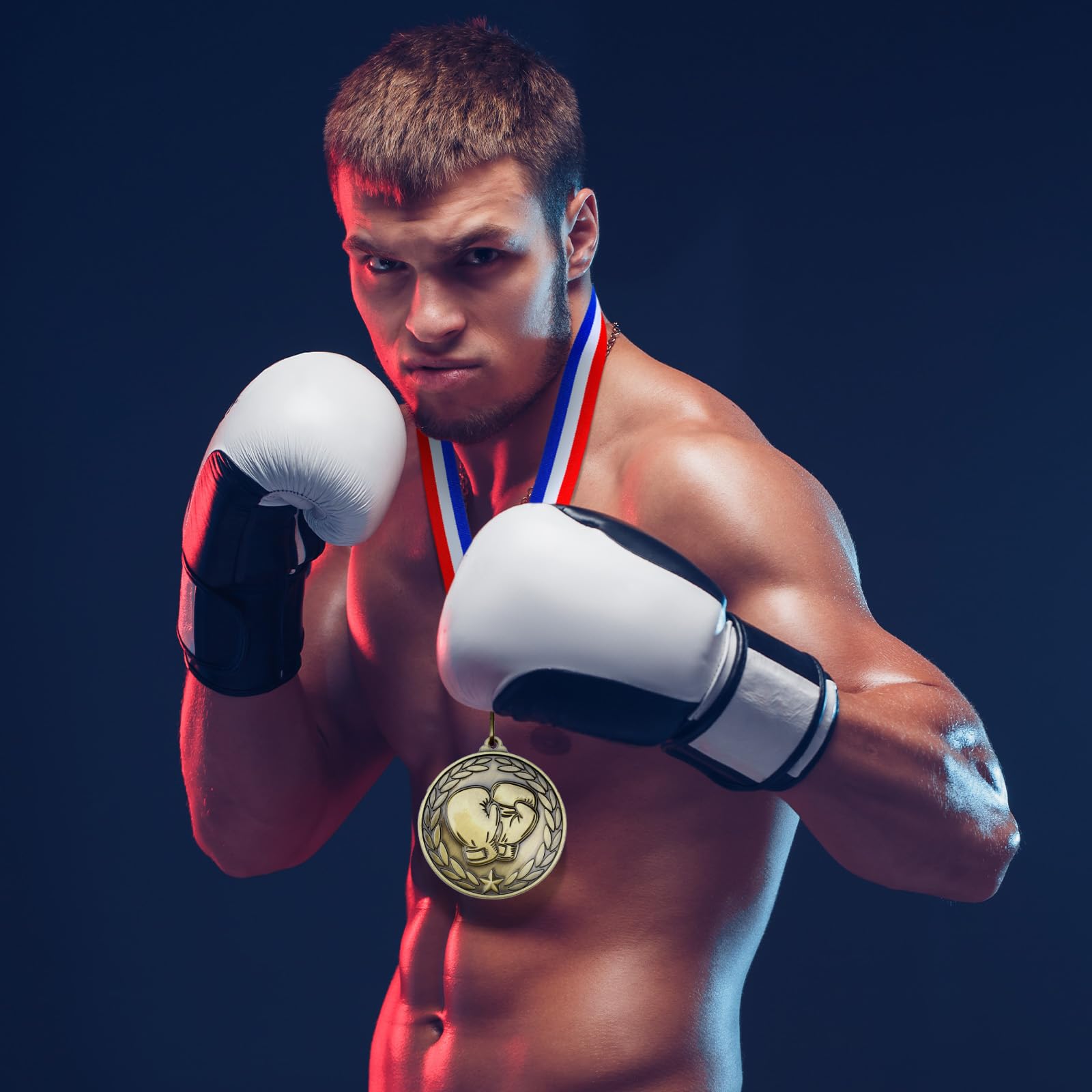 Remuuly 30 medallas de premio a granel de 2 pulgadas, ganador del premio de oro de metal con cintas para el cuello, premio de premio para torneos, partidos, equipos de competición deportiva, adultos