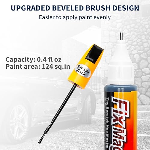 Miniatura 5 de Lápiz de pintura de retoque negro negro para autos y kit de removedor de arañazos de automóvil, fácil reparación de arañazos para vehículos, pintura