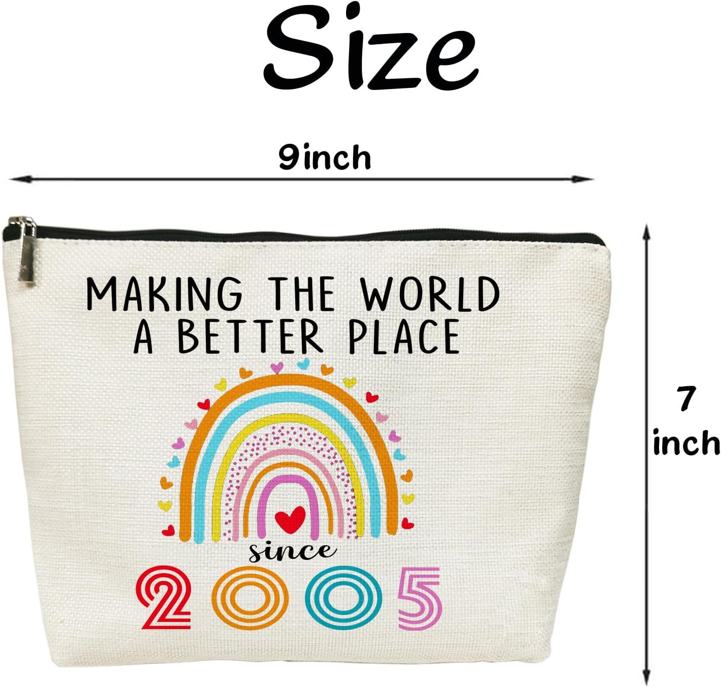 21st Birthday Gifts for Her Cosmetic Bags, 2005 Happy 21st Birthday Decorations for Women Her Makeup Bag, 21 Year Old Birthday Gifts Ideas for Daughter, Sister, Female, Teenage Girls (2005) - Image 3