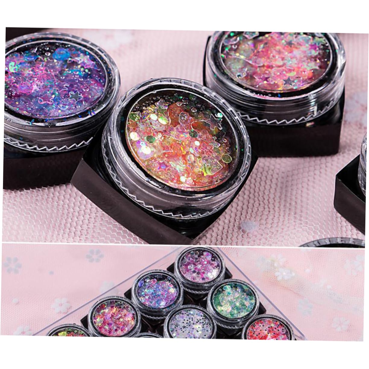Set Da 2 Pezzi Per Il Trucco Con Paillettes 12 Colori Gel Per Il Corpo Con Paillettes Glitter Per Il Trucco Degli Occhi Unghie Lucentezza Duratura