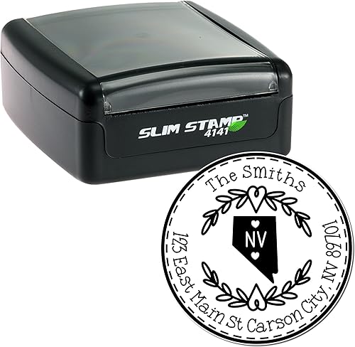 Miniatura 557 de Round State Love - Sello de dirección de devolución para Texas, uso con almohadilla de sello, mango de madera, sello de dirección de Texas