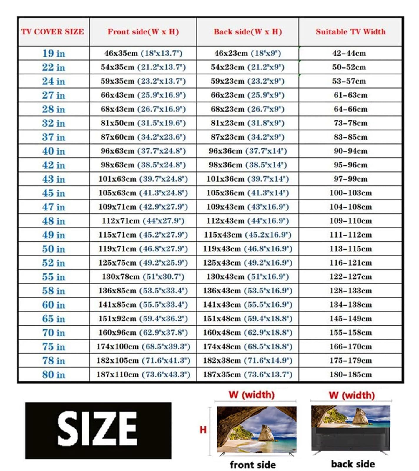 Universal TV Abdeckung Staubschutzhülle, 42-85 Zoll Hülle Bezug