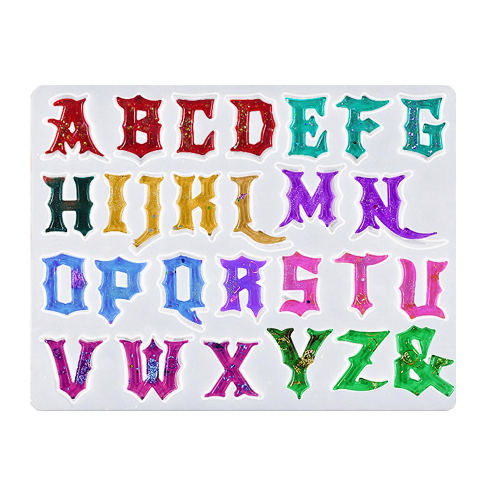 Stampo in silicone con ciondolo decorativo a forma di lettera gotica, con ciondolo decorativo