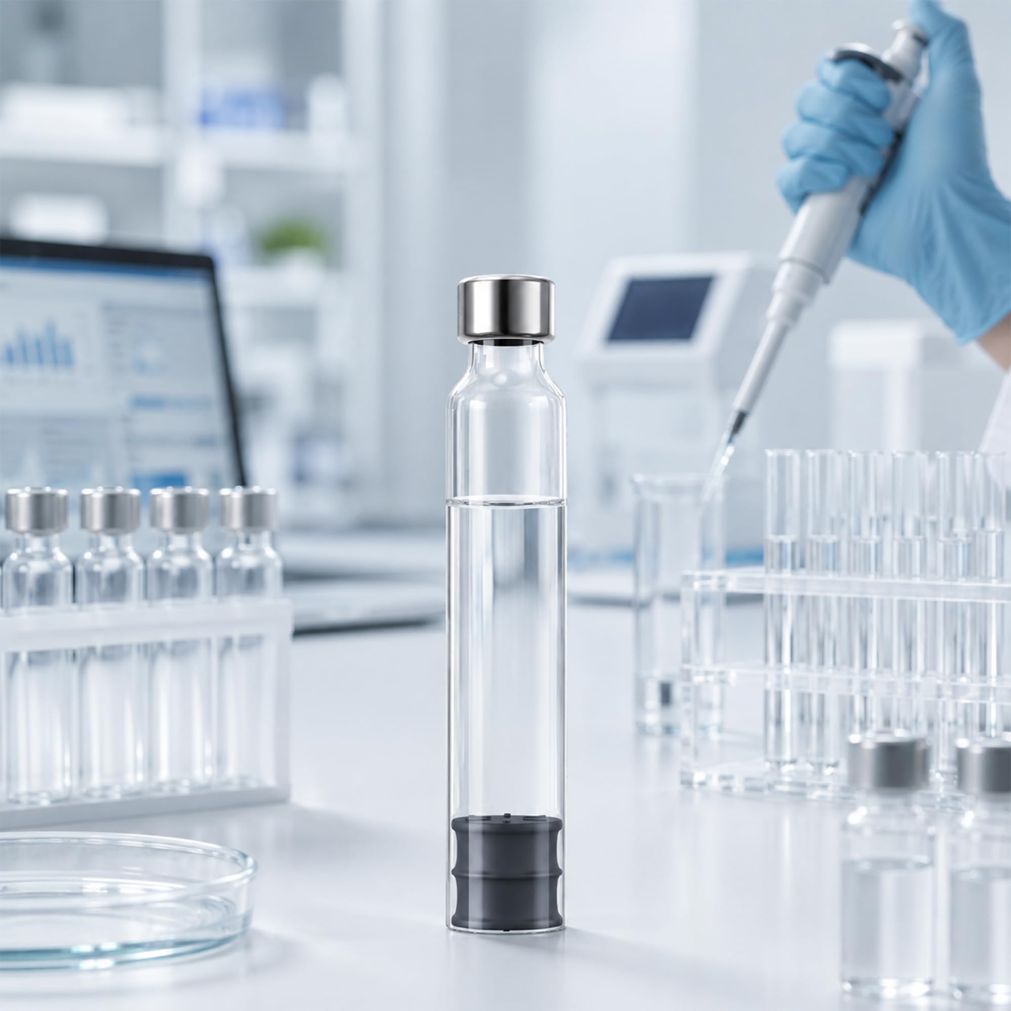 3ml Stiftpatrone einzeln verpackt - 3ml Glas Peptid Pen Patronen für V1 & V2 Stifte, 10 Stück