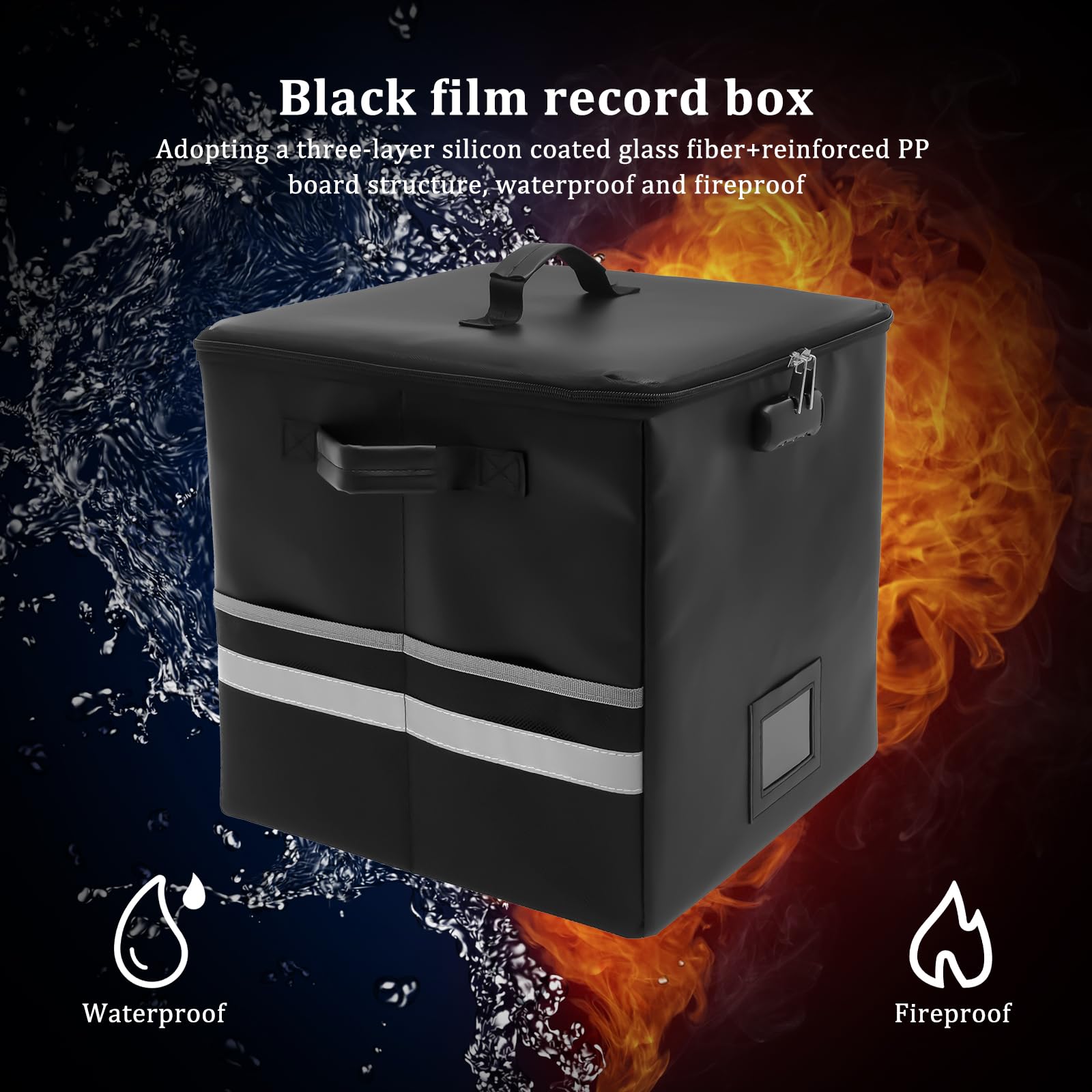 Schallplatten Aufbewahrungsbox mit Schloss Feuerfest Wasserdicht Plattenkoffer Vinyl Faltbar zur 100+ 30,5 cm Schallplatten mit Griff für Aufbewahrung Wertvoller Alben