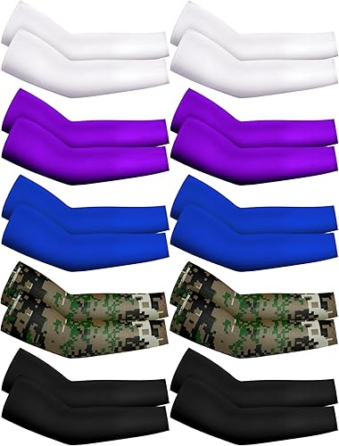 Miniatura 6 de 10 pares de mangas de brazo para niños, protección solar, protección UV, antideslizantes, seda de hielo, para niños y niñas