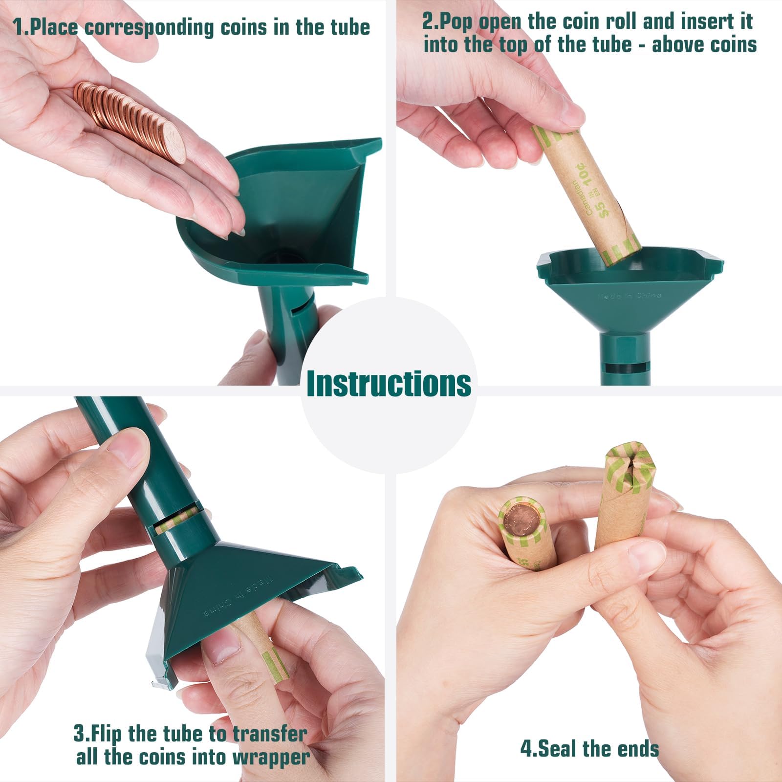 Amazon | 4個 コイン仕分けトレイ ペニーソータートレイ ダイムソータートレイ コイン計数管 コイン選別機 オールインワンのコインソータートレイ  コインオーガナイザートレイ クイックソートコ 通販 KALLORY 4セット コイン仕分けトレイ クォーター用ホルダー ために ...