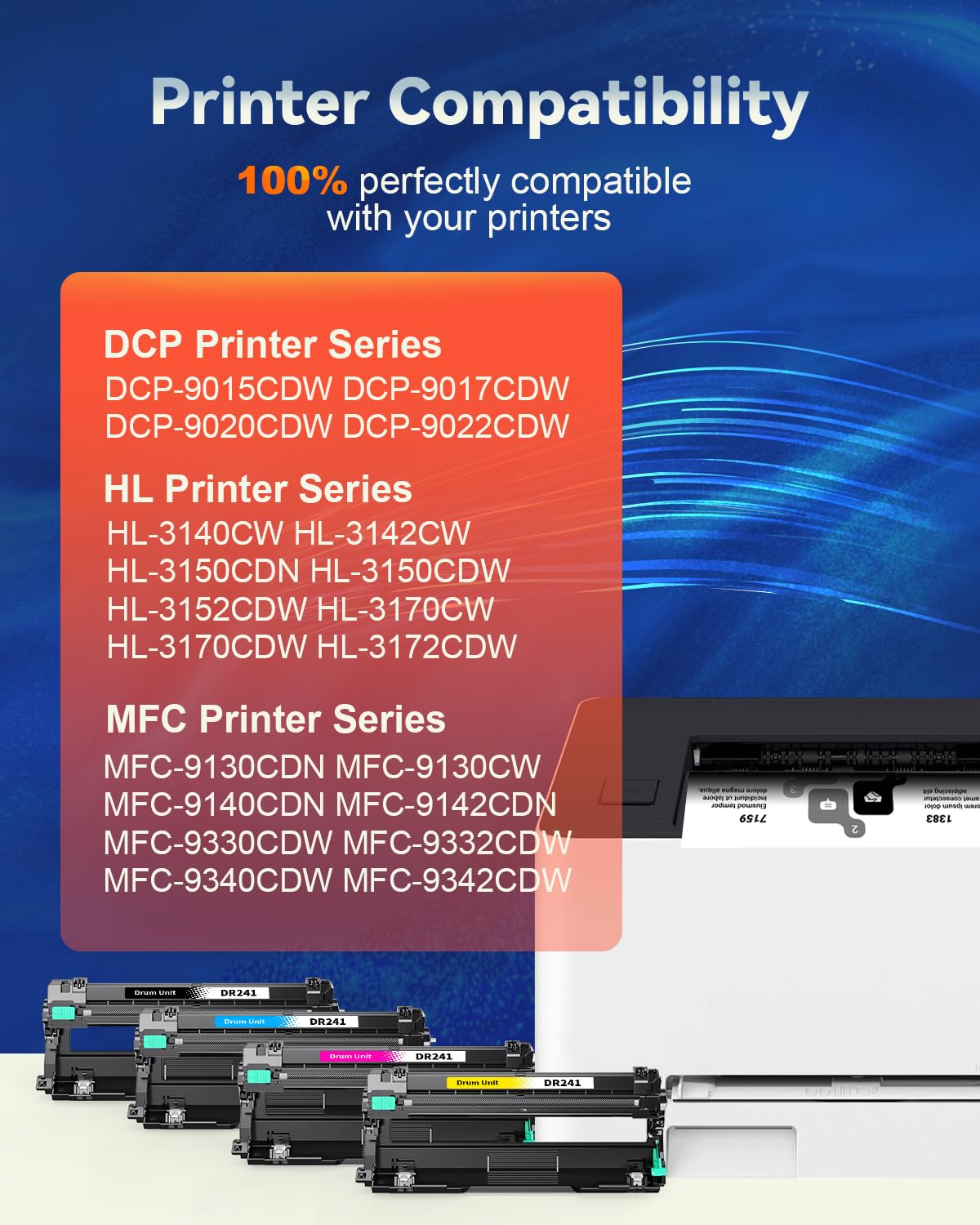 Skydo DR241CL Tamburo compatibile per Brother DR241 DR248CL Tamburo Compatibile per Brother DCP-9015CDW DCP-9017CDW HL-3140CW HL-3142CW MFC-9130CW MFC-9140CDN Stampanti