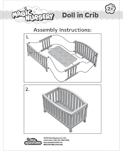 Miniatura 4 de New Adventures Magic Nursery: Muñeca en cuna - Juego de muñecas de bebé de 8 pulgadas, juego de simulación para niños, a partir de 2 años