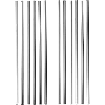 GR WE Straws Set of 12 Silver Stainless Steel Straws Dishwasher Safe Reusable Metal Straw
