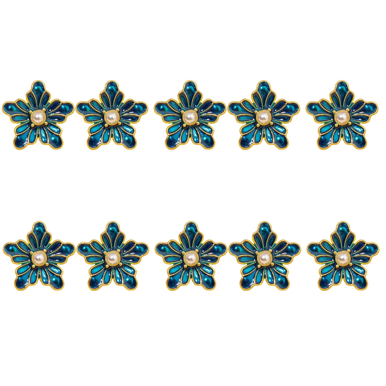 Tsophreniq 10Pcs Flower Shape Alloy Cufflinks Buttons Multipurpose Sewing for Garments Jackets Shirt Clothing Decoration Floral Shirt