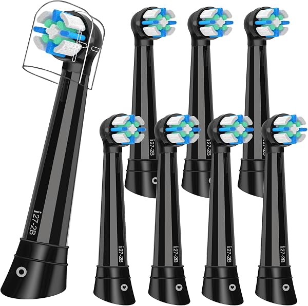 Cabezales de repuesto compatibles con Oral-B iO, para series 3 4 5 6 7 8 9 10, con cerdas medianas a duras para una sensación de limpieza profunda y frescura duradera, negro