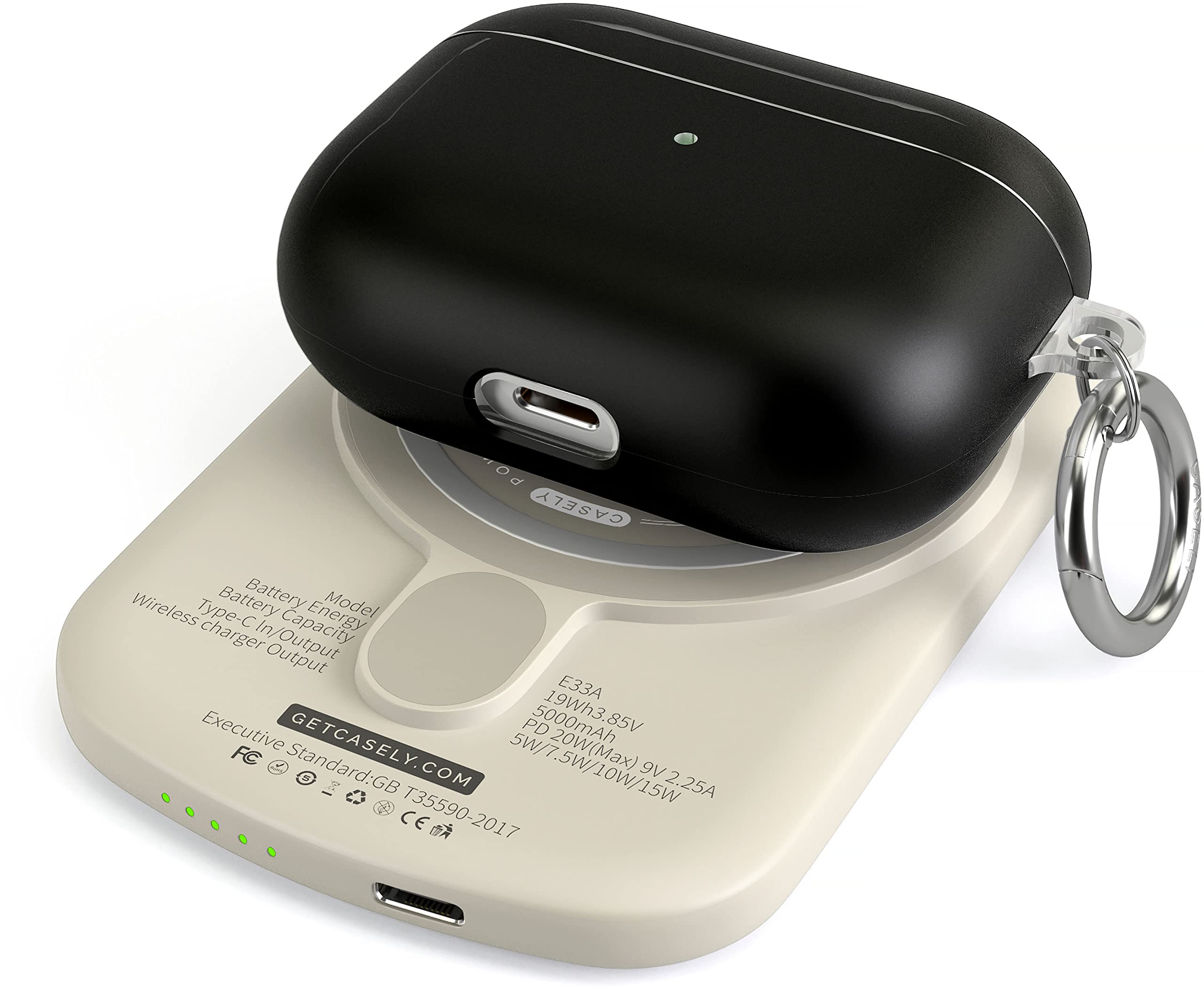 Casely Power Pod | MagSafe Compatible Battery Pack | Love Song | Lavender Heart Power Pod