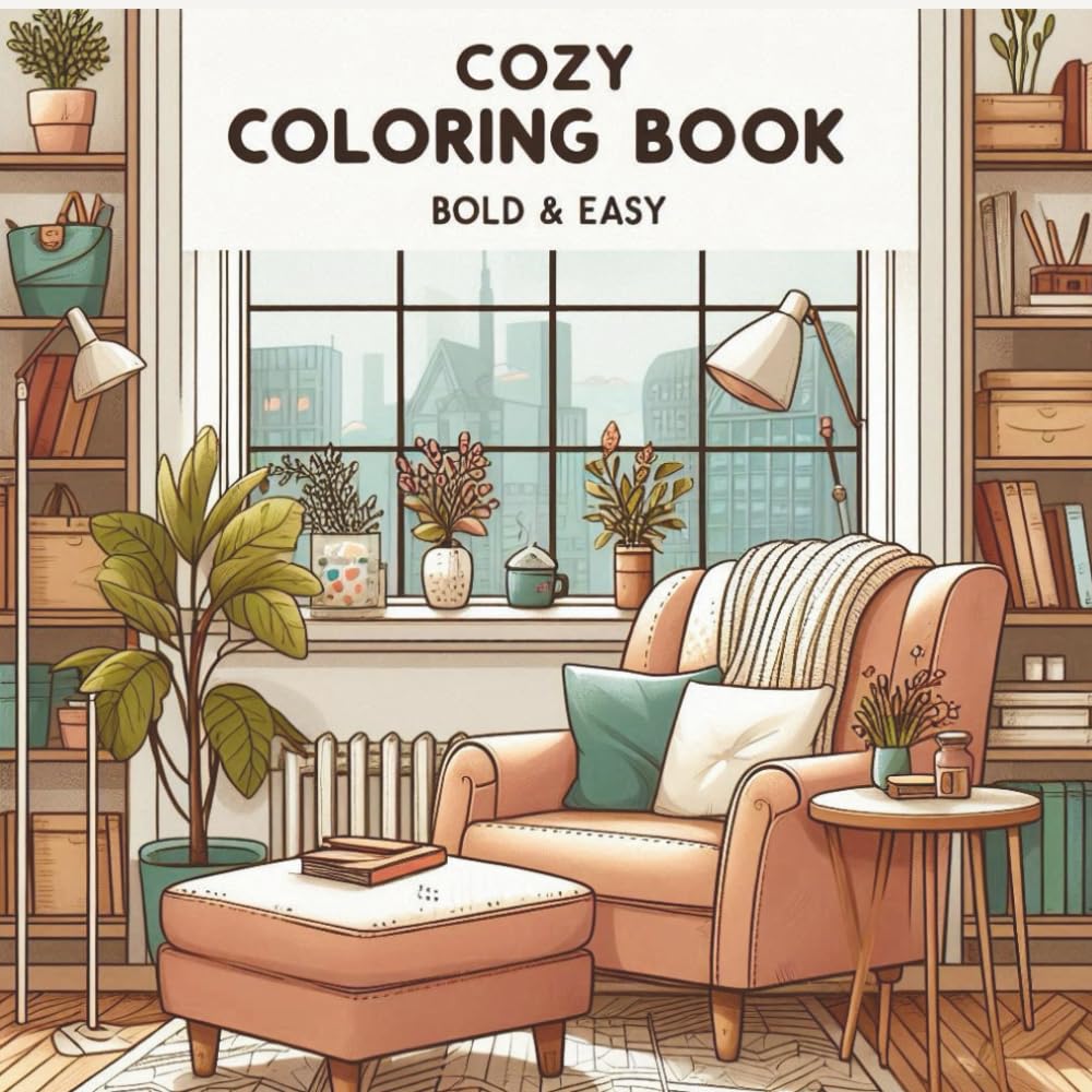 Cozy Coloring Book: Cute and Cozy Coloring Book for Adults & Teens Featuring Adorable Animals Characters for Stress Relief and more
