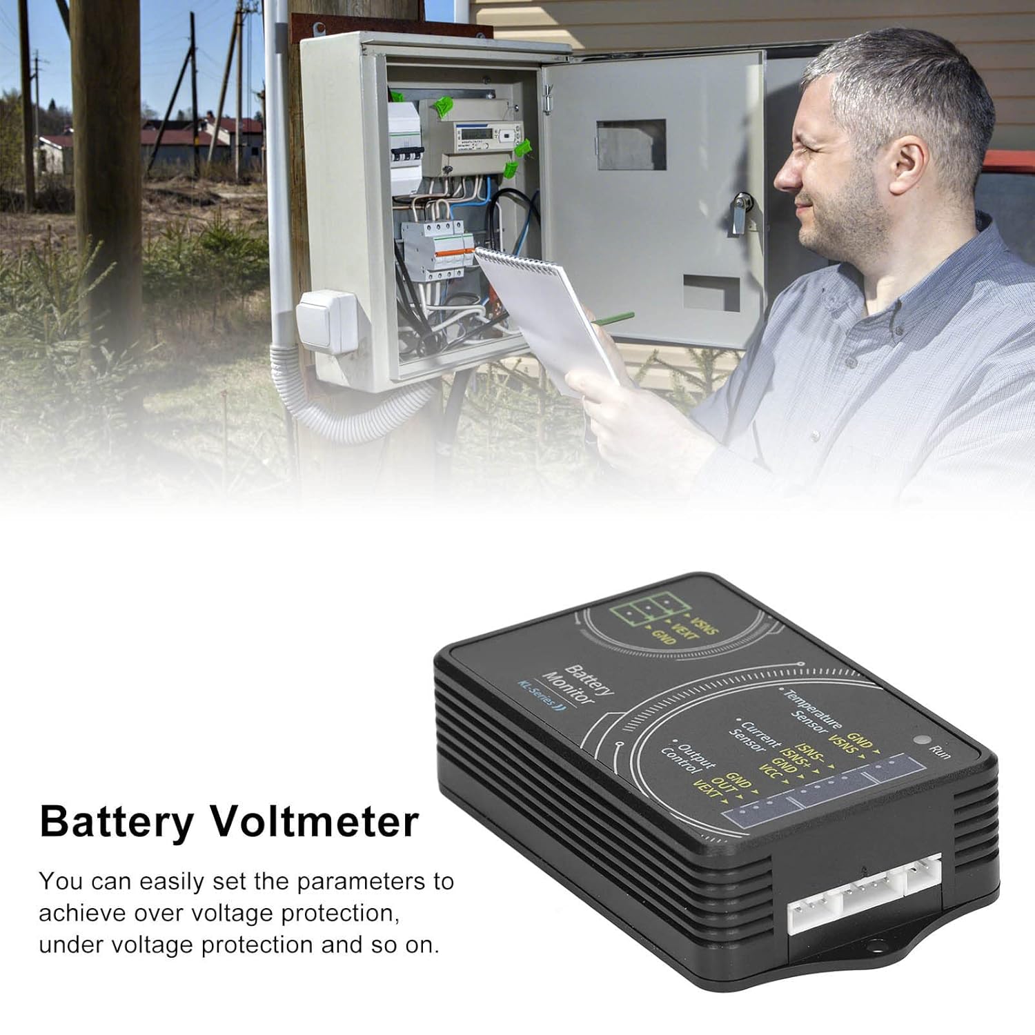 Battery Monitor Capacity Meter Tester Bidirectional Capacity Tester Multifunctional Voltage and Current Meter Shunt Sampling APP on Mobile Phone Control 0V120V/0100A