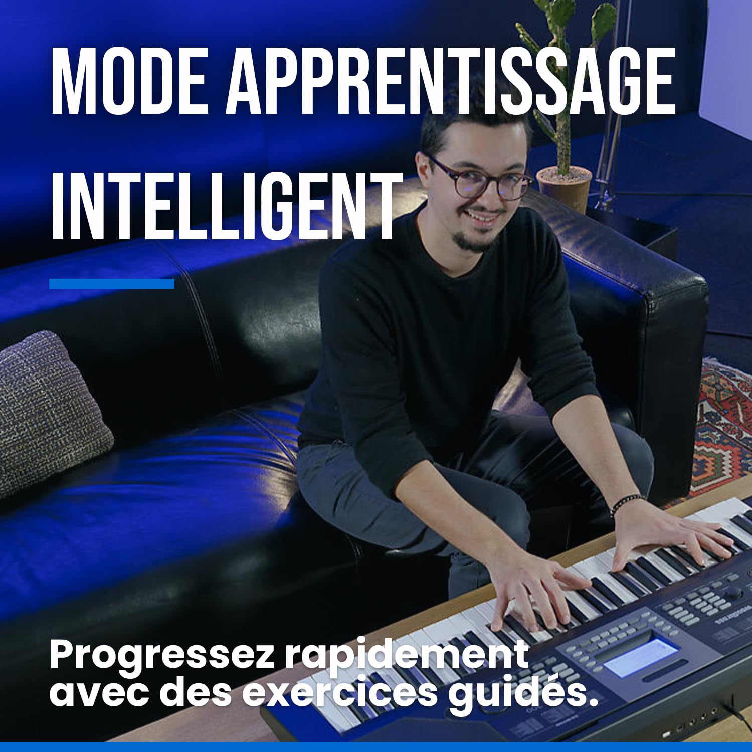 Woodbrass KBA300 - Teclado para principiantes, divertido, accesible con modo de aprendizaje interactivo, ideal para el jugador de teclado aficionado: perfecto para aprender y crear